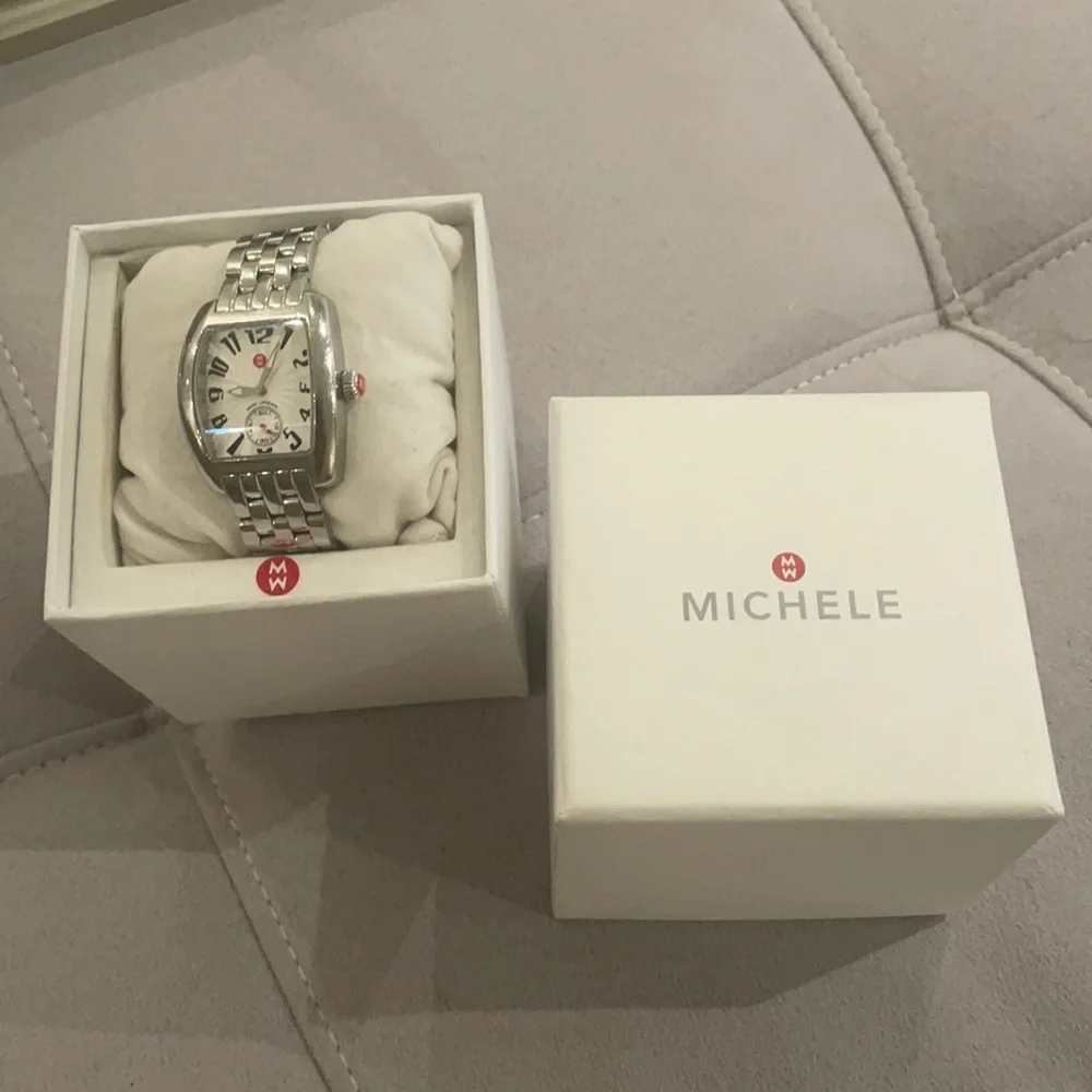 Michele Silver Stainless Steel Women's Watch